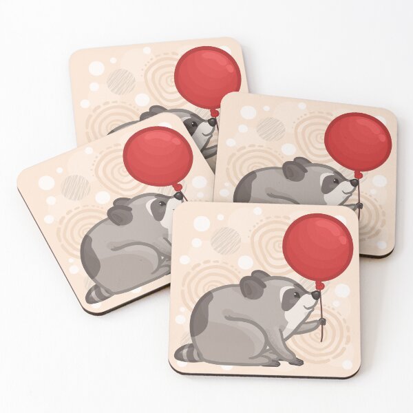 Item preview, Jimothy Raccoon Holding a Red Balloon designed and sold by Khotekmei.
