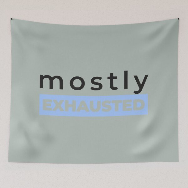Item preview, Mostly Exhausted - Minimalist Introvert (Ice Blue) designed and sold by RetroNeon.