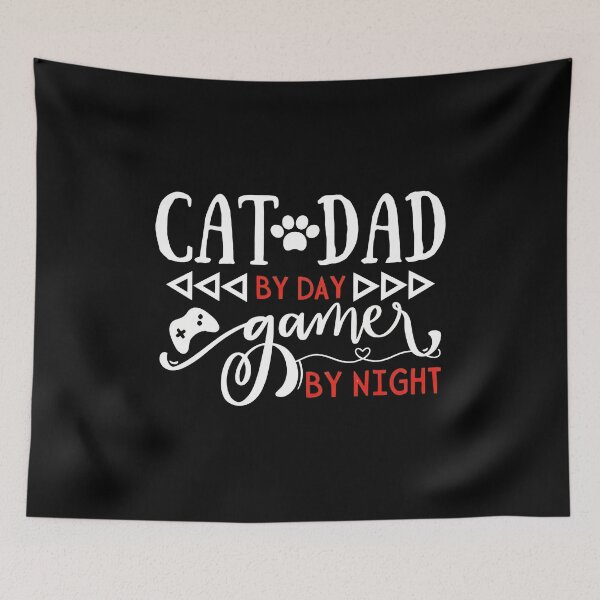 Item preview, Cat Dad By Day Gamer By Night Text Graphic designed and sold by Dmo3HarkoArt.