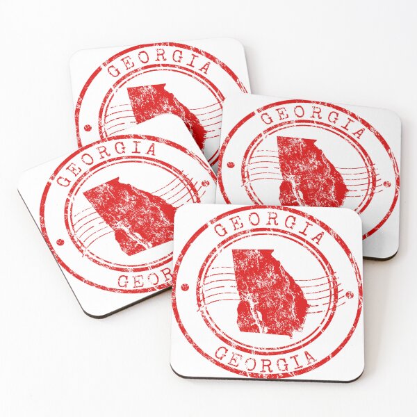 Item preview, Georgia State Map Vintage Red Rubber Stamp designed and sold by chaaval.
