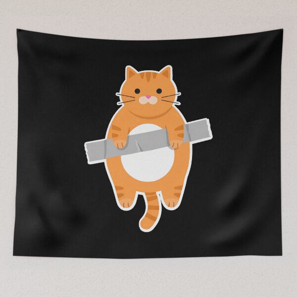Item preview, Funny Orange Cat Duct Taped Hanging Art designed and sold by Dmo3HarkoArt.