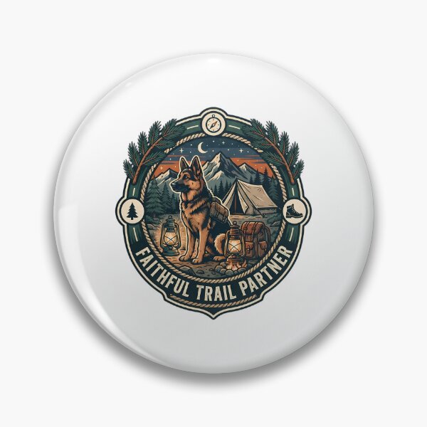 Item preview, German Shepherd Camping Badge designed and sold by SHOP-Corner.