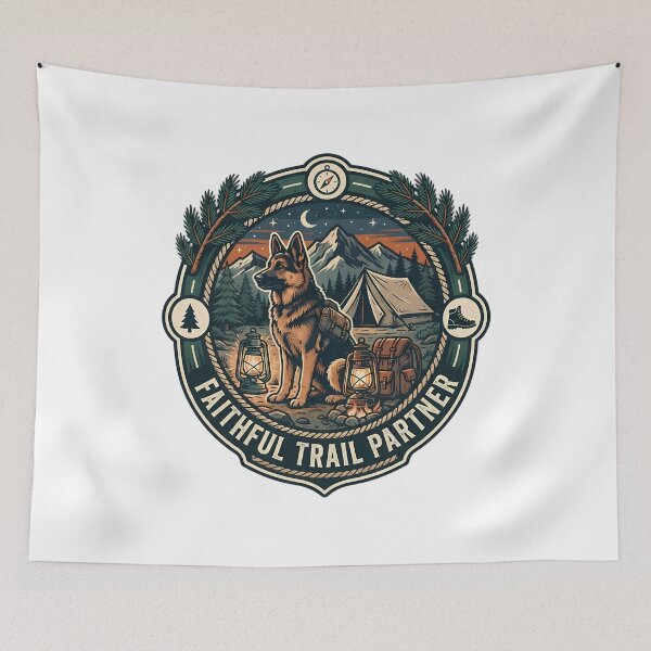Item preview, German Shepherd Camping Badge designed and sold by SHOP-Corner.