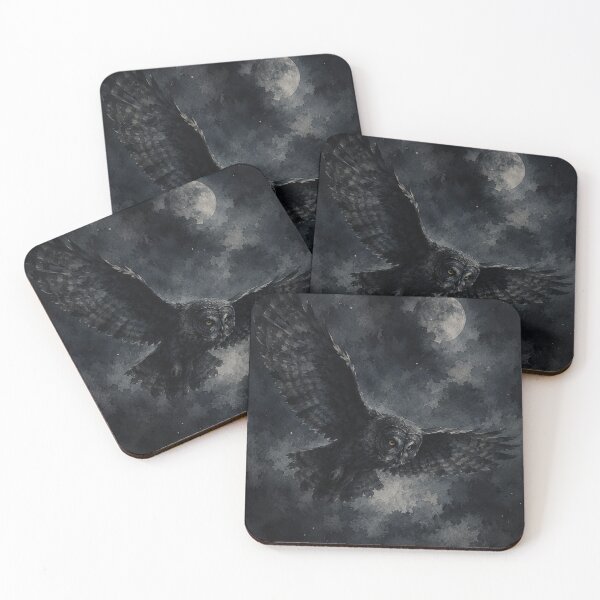 Item preview, Midnight Flight: Watercolor Owl Under the Full Moon designed and sold by GrabaHuk.