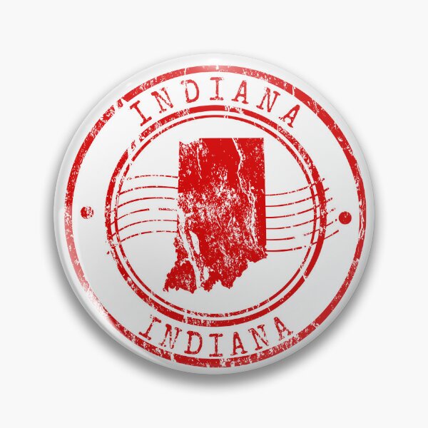 Artikelvorschau, Indiana State Map Vintage Red Rubber Stamp entworfen und verkauft von chaaval.