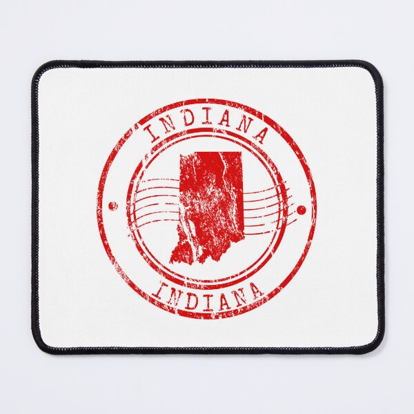 Item preview, Indiana State Map Vintage Red Rubber Stamp designed and sold by chaaval.