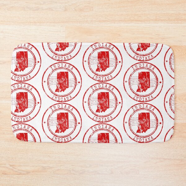 Item preview, Indiana State Map Vintage Red Rubber Stamp designed and sold by chaaval.