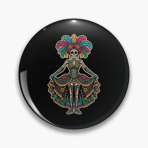 Item preview, Burlesque Calavera Sugar Skull Showgirl Day of the Dead Art Print designed and sold by FreiherrPK.