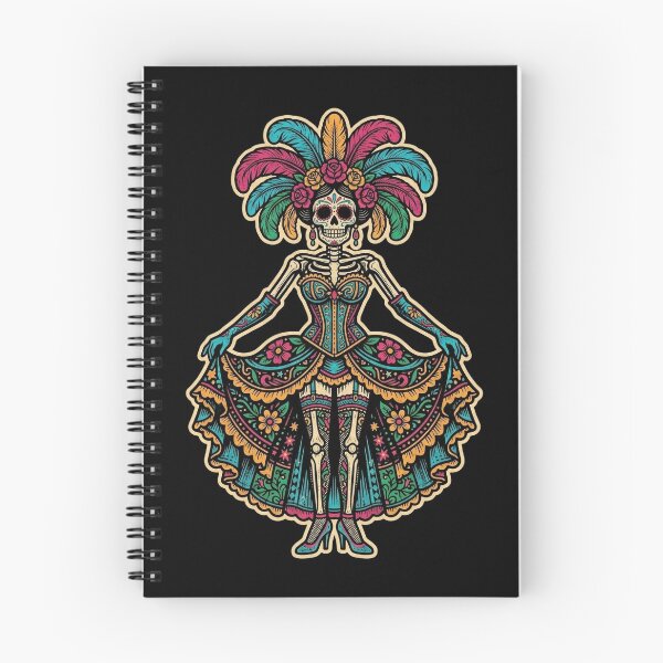 Item preview, Burlesque Calavera Sugar Skull Showgirl Day of the Dead Art Print designed and sold by FreiherrPK.