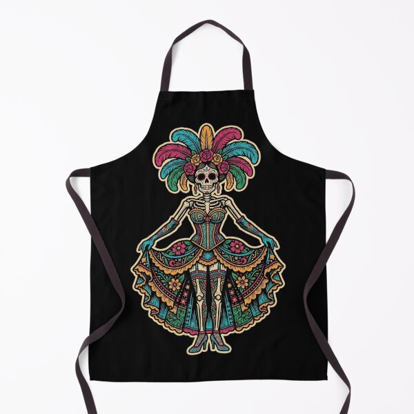Item preview, Burlesque Calavera Sugar Skull Showgirl Day of the Dead Art Print designed and sold by FreiherrPK.