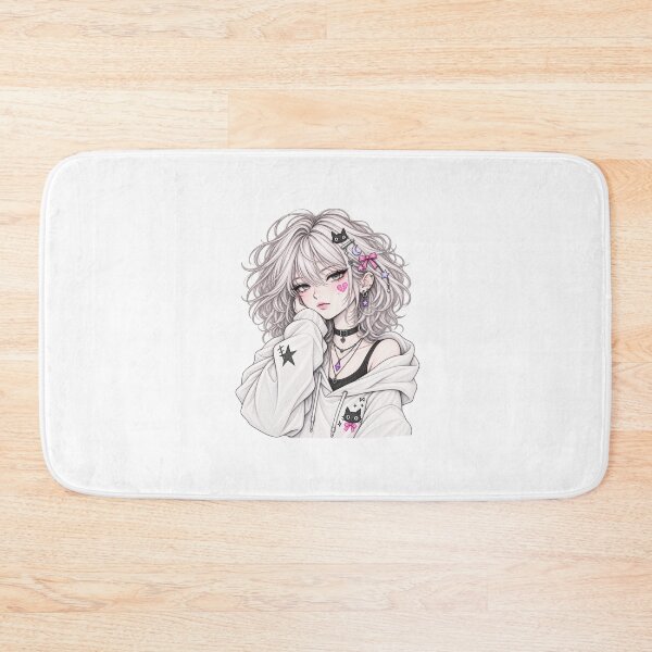 Item preview, Kawaii Anime Girl Pencil Sketch Pastel Goth Art designed and sold by HimikoDesk.