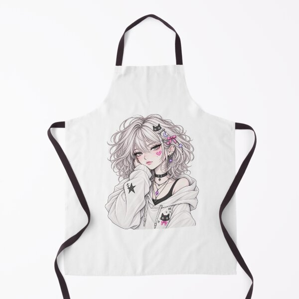Item preview, Kawaii Anime Girl Pencil Sketch Pastel Goth Art designed and sold by HimikoDesk.