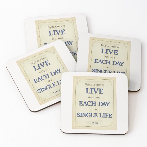Item preview, Begin at Once to Live - Seneca - Elegant Script Stoic Quote - Egyptian Blue Version designed and sold by Stoic Core.