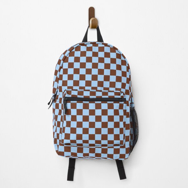Item preview, Light Blue and Brown Checkerboard Grid designed and sold by OneThreeSix.