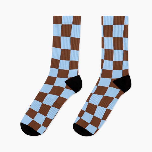 Item preview, Light Blue and Brown Checkerboard Grid designed and sold by OneThreeSix.
