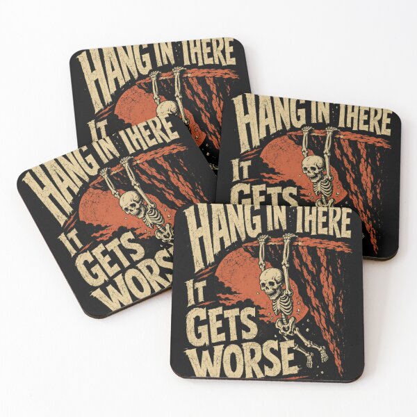 Item preview, Hang In There It Gets Worse Dark Humor Cynical Pessimist Goth Alternative designed and sold by RetroMini2026.
