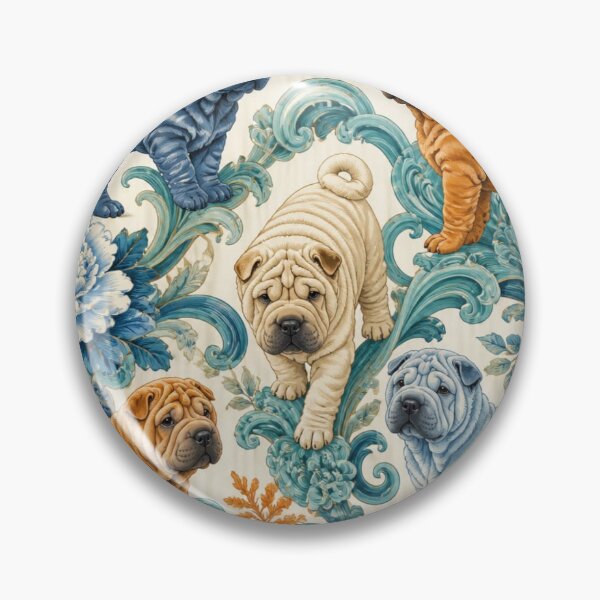 Item preview, Colorful Shar Peis in Floral Design designed and sold by Wags & Tails.
