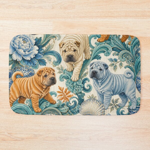Item preview, Colorful Shar Peis in Floral Design designed and sold by Wags & Tails.