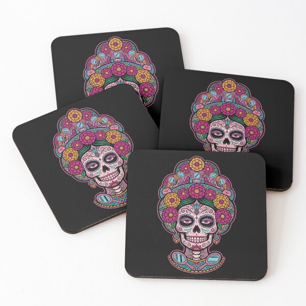 Item preview, Bimbo Calavera Sugar Skull Glamour Aesthetic Day of the Dead Art Print designed and sold by FreiherrPK.