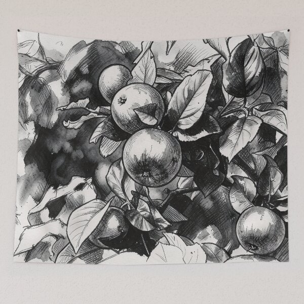 Item preview, Apples in Black and White designed and sold by tomorrowsart.