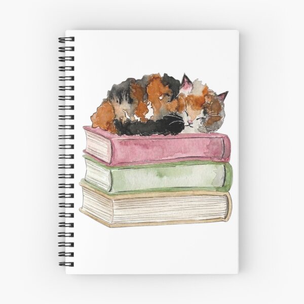 Item preview, Watercolour Cat Sitting on a Stack of Books designed and sold by art-by-natarsha.