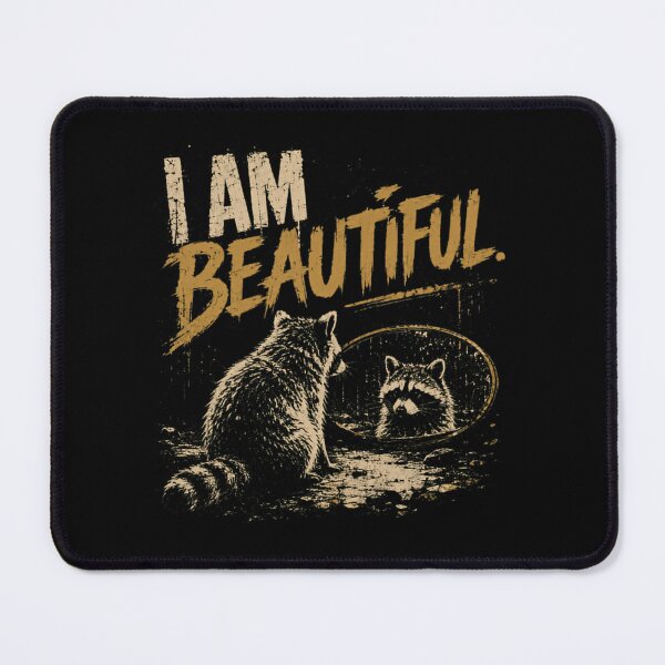 Item preview, I Am Beautiful Raccoon Animal Self Love Confidence designed and sold by RetroMini2026.