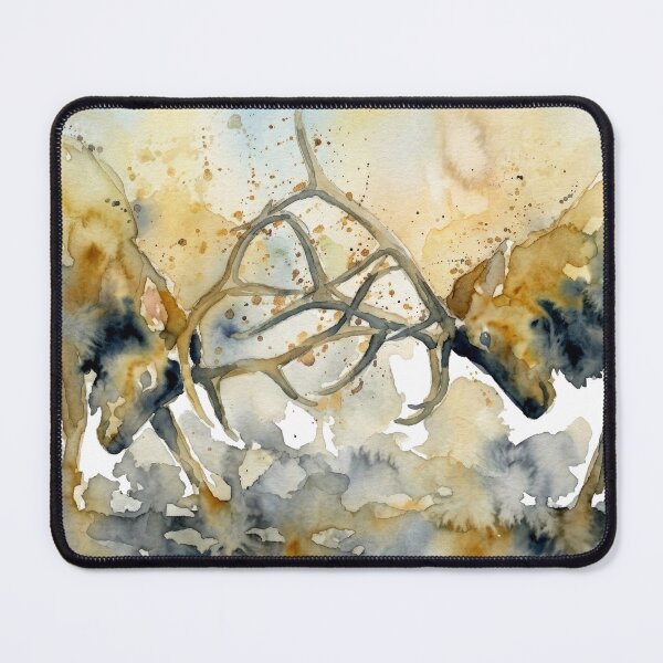 Item preview, Clashing Elk, Antlers Locked in Battle designed and sold by caracatita75.