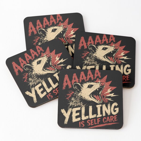 Item preview, Aaaaa Yelling Is Self Care Relatable Opossum Mental Health Humor designed and sold by RetroMini2026.