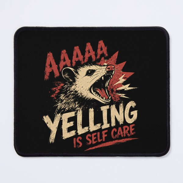 Item preview, Aaaaa Yelling Is Self Care Relatable Opossum Mental Health Humor designed and sold by RetroMini2026.