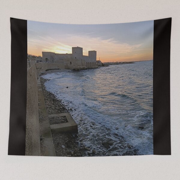 Item preview, Trani Castle at Sunset - Golden Hour over the Adriatic Sea designed and sold by EpicVistas.