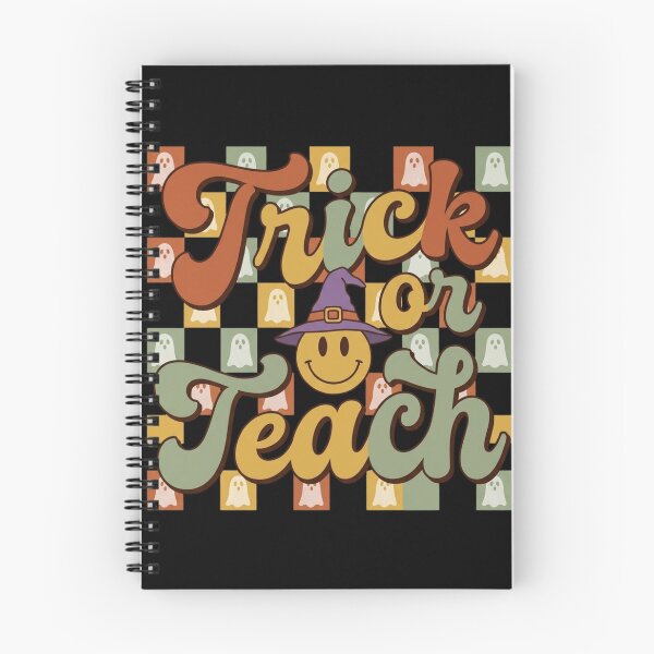 Item preview, Trick or Teach Groovy Retro Halloween Teacher Smiley Witch Hat 70s designed and sold by KreatoLab.