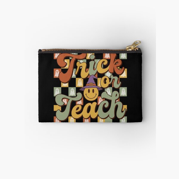 Item preview, Trick or Teach Groovy Retro Halloween Teacher Smiley Witch Hat 70s designed and sold by KreatoLab.