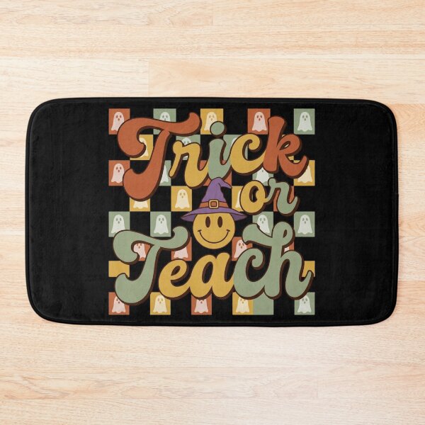 Item preview, Trick or Teach Groovy Retro Halloween Teacher Smiley Witch Hat 70s designed and sold by KreatoLab.