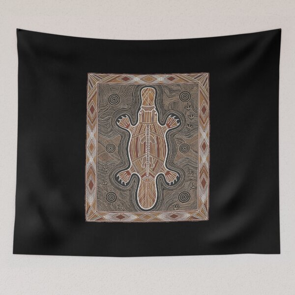 Item preview, Indigenous Australian Platypus Aboriginal Rarrk Dot Art Graphic Print designed and sold by FreiherrPK.