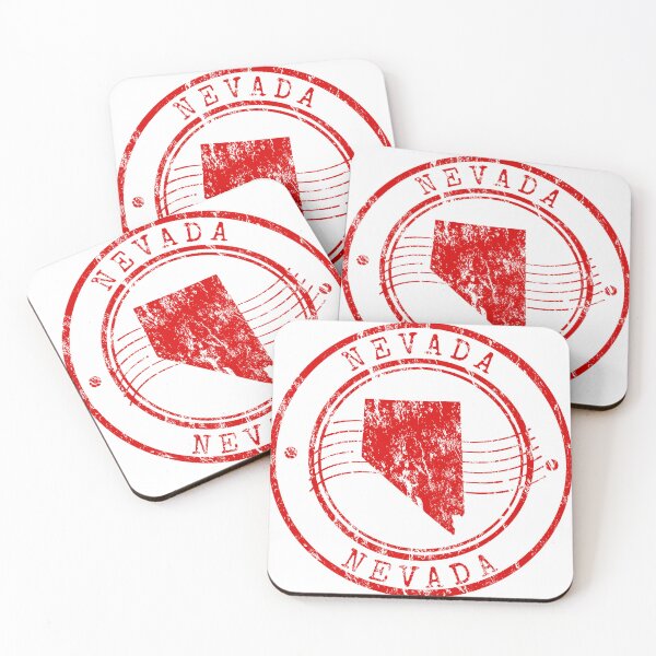 Item preview, Nevada State Map Vintage Red Rubber Stamp designed and sold by chaaval.