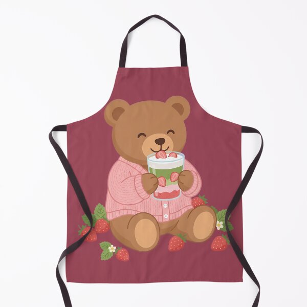 Item preview, Cute Bear Drinking Strawberry Matcha Latte Beverage designed and sold by DripCultureLab.