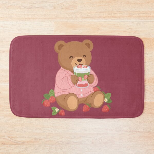 Item preview, Cute Bear Drinking Strawberry Matcha Latte Beverage designed and sold by DripCultureLab.
