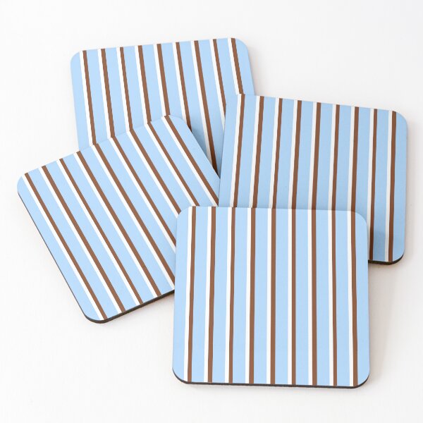 Item preview, Light Blue with Brown and White Stripes Pattern designed and sold by OneThreeSix.
