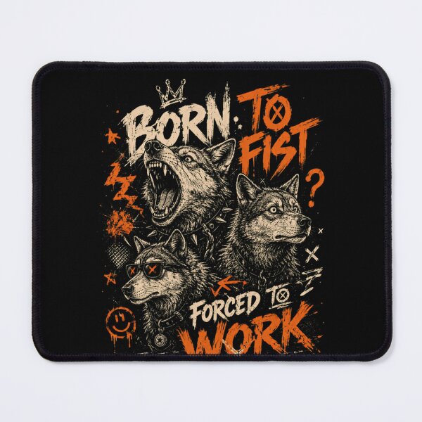 Item preview, Born To Fist Forced To Work Wolf Rebellion Disgruntled Employee designed and sold by HumansStuck12.