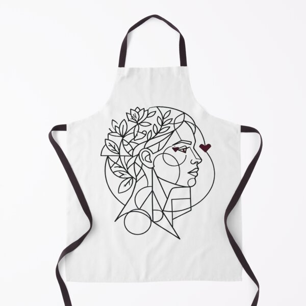 Item preview, One Line Woman Portrait with Floral Crown and Hearts designed and sold by VeleS68.