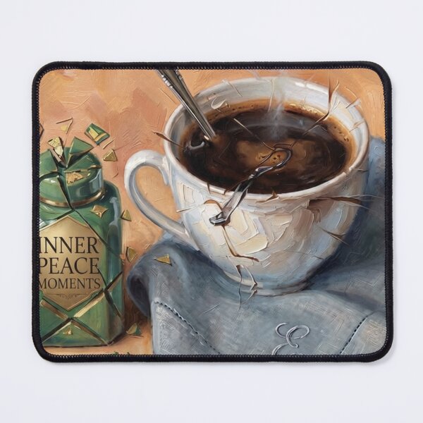 Item preview, Cracked Coffee Cup And Inner Peace Tea Painting designed and sold by SofiaByCruti.
