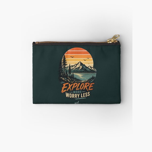 Item preview, Retro Explore More Worry Less Mountain Adventure designed and sold by Musamem  Designs.