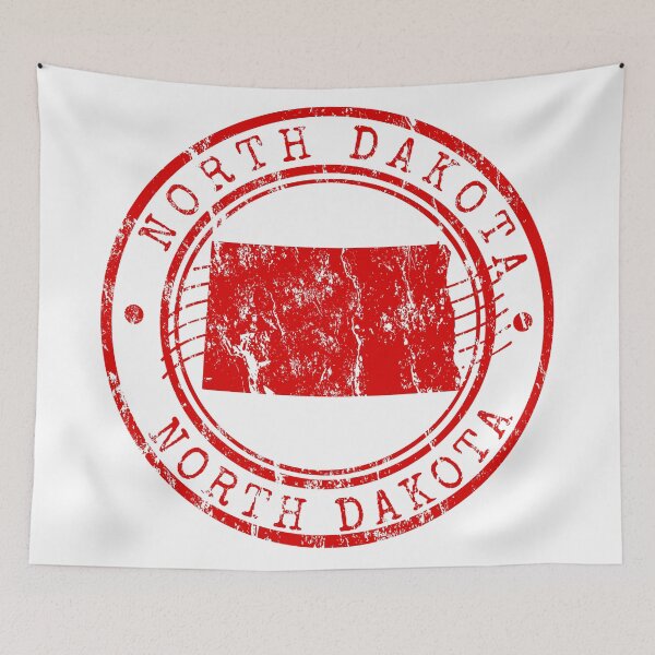 Aperçu de l'œuvre North Dakota State Map Vintage Red Rubber créée et vendue par chaaval.