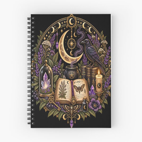 Item preview, Mystic Moon Witchcraft Raven Grimoire designed and sold by LosthopeCreations.
