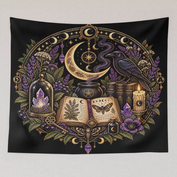 Item preview, Mystic Moon Witchcraft Raven Grimoire designed and sold by Losthope Creations.