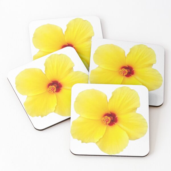 Item preview, Bright Yellow Tropical Hibiscus Red Center designed and sold by octozap.