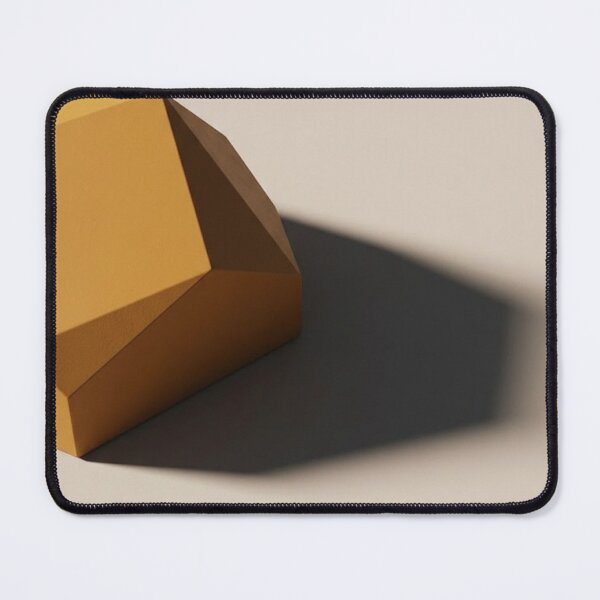 Item preview, Minimalist Ochre Geometric Sculpture with Deep Shadow designed and sold by Zaramodo.