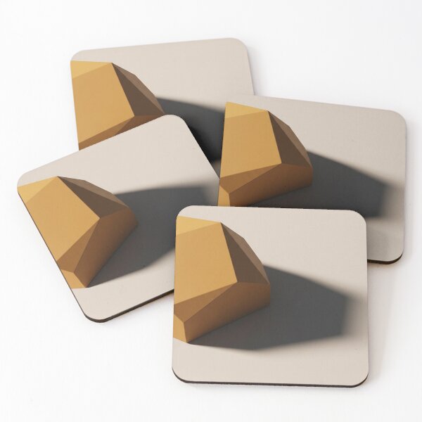 Item preview, Minimalist Ochre Geometric Sculpture with Deep Shadow designed and sold by Zaramodo.