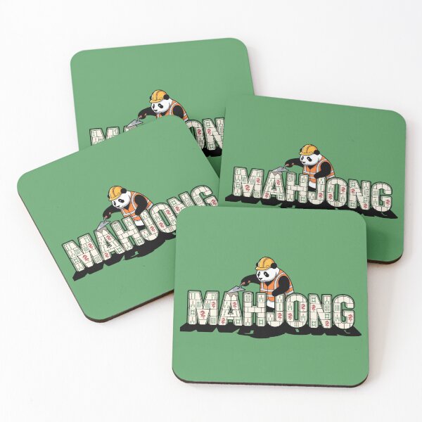 Item preview, Panda Construction Worker Building Mahjong Tiles Mason Bricklayer Game Art designed and sold by Rare By Hero.