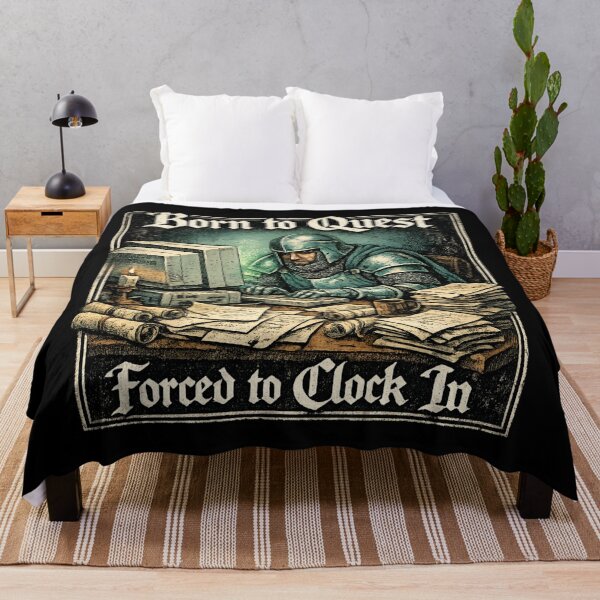 Item preview, Medieval Office Warrior – Forced to Clock In designed and sold by SidTastic .